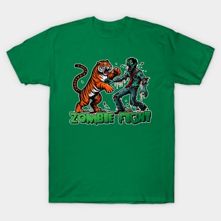 Tiger vs Zombie Fight T-Shirt